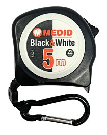Mètre à ruban blanc Black & White 5m 22mm MEDID - 6522