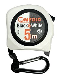 Mètre à ruban blanc Black & White 5m 28mm MEDID - 6528