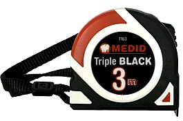 Métre à ruban Triple Black Nylon coated 3 x 16 MEDID - 7163