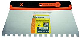 SPATULE ACIER 30CM DENTEE10X10 MANCHE BI-MATIERE SOFT MONDELIN - 225001