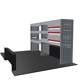 MODULE DOUBLE ÉTAGÈRES ET TIROIRS CUSTOM 2013 - 2023 FORD - GAUCHE - RHINO PRODUCTS - MR009-DSTM33