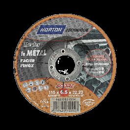 Meule d'ébarbage TECHNIQUE SCORE-METAL / INOX-115x6.5x22.23 NORTON - 66252831534