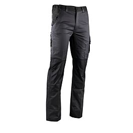 Pantalon bicolore stretch poches genoux VULCAIN GRIS F NOIR - LMA LEBEURRE - 1813