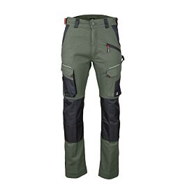 Pantalon multipoches stretch + poches genoux  MEMORY KAKI NOIR - LMA LEBEURRE - 1861