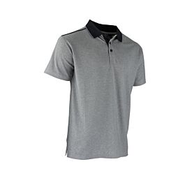 Polo maille pique MC  BIOTOPE GRIS CHINÉ - LMA LEBEURRE - 9319