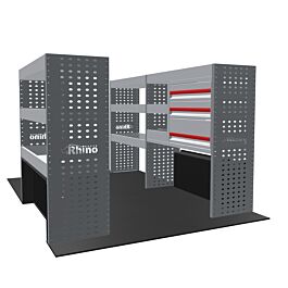 PLEINE CONFIGURATION - 3 MODULES ÉTAGÈRES ET TIROIRS CRAFTER 2006 - 2017 VOLKSWAGEN - GAUCHE ET DROITE - RHINO PRODUCTS - MR167-DSCR67