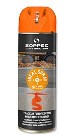 Bombe de peinture - Traceur de chantier orange fluo multidirectionnel ideal spray SOPPEC 9-12 mois - 141816o