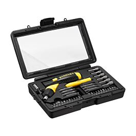 Tournevis porte-embouts à cliquet poignée revolver - coffret 40 pièces - 0-63-038 - STANLEY