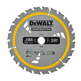 Lame de scie circulaire 184x20 mm 24 dents ATB/tronçonnage angle d'attaque 18 - DT1951-QZ - DEWALT