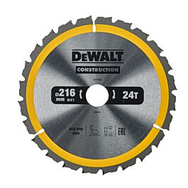 Lames de scie circulaire stationnaire carbure construction 216 x 30 mm, 24 dents - DT1952-QZ - DEWALT