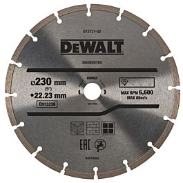 Disque fritté segmenté pour matériaux de construction/béton 230 x 22,2 mm - DT3731-QZ - DEWALT