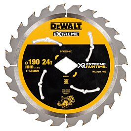 Lame de scie circulaire portative carbure XR Runtime 190 mm, 24 dents - DT40270-QZ - DEWALT