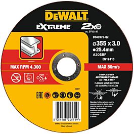 Disque à tronçonner 355 x 3 x 25,4 mm - DT43975-QZ - DEWALT