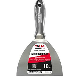 Couteau à enduire monobloc type américain inox 10cm - TALIAPLAST - 440433
