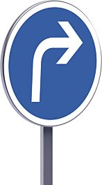 Panneau permanent B21c1 450 c1 direction obligatoire à la prochaine intersection à droite TALIAPLAST - 522621