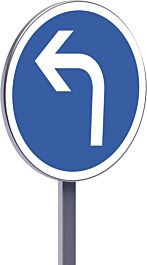Panneau permanent B21c2 450 c2 direction obligatoire à la prochaine intersection à gauche TALIAPLAST - 522622