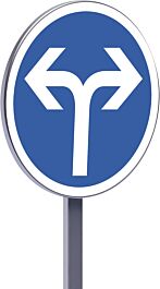 Panneau permanent B21e 850 c1 direction obligat. à la prochaine intersect. à droite ou à gauche TALIAPLAST - 522825