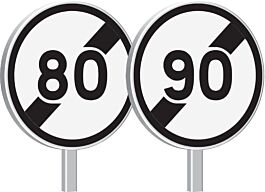 Panneau permanent B33-850-classe 2-fin de limitation de vitesse TALIAPLAST - 523743