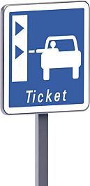 Panneau permanent C62 700x700 c2 présignalisation d'une borne de retrait de ticket de péage TALIAPLAST - 528276