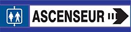 PANNEAU ASCENSEUR FLECHE A DROITE D-SIGN 180X45MM TALIAPLAST - 630603