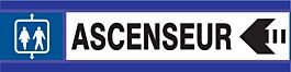 PANNEAU ASCENSEUR FLECHE A GAUCHE D-SIGN 180X45MM TALIAPLAST - 630604
