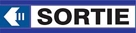 PANNEAU SORTIE FLECHE A GAUCHE D-SIGN 180X45MM TALIAPLAST - 630628