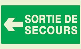 SORTIE DE SECOURS FLECHE A GAUCHE LUMINESCENT 330x200mm TALIAPLAST - 631414