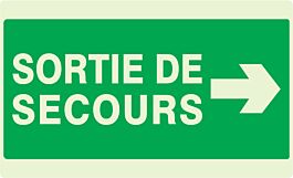 SORTIE DE SECOURS FLECHE A DROITE LUMINESCENT 330x200mm TALIAPLAST - 631415