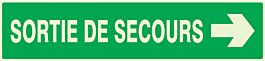 SORTIE DE SECOURS FLECHE A DROITE LUMINESCENT 330x75mm TALIAPLAST - 635415