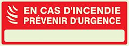 EN CAS D'INCENDIE PREVENIR D'URGENCE LUMINES. 330x120mm TALIAPLAST - 636122