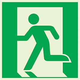 PANNEAU SORTIE DE SECOURS A GAUCHE LUMINESCENT 200X200MM TALIAPLAST - 638416