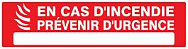PANNEAU EN CAS D'INCENDIE PREVENIR D'URGENCE 200X52MM TALIAPLAST - 720122
