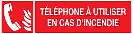 PANNEAU TELEPHONE A UTILISER EN CAS D'INCENDIE 200X52MM TALIAPLAST - 720126