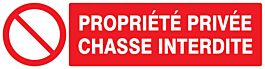 Panneau adhésif PROPRIETE PRIVEE CHASSE INTERDITE 200X52MM TALIAPLAST - 720216