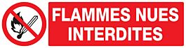 Panneau adhésif FLAMMES NUES INTERDITES 200X52MM TALIAPLAST - 720226