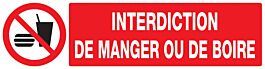 Panneau adhésif INTERDICTION DE MANGER OU DE BOIRE 200X52MM TALIAPLAST - 720229