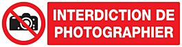 Panneau adhésif INTERDICTION DE PHOTOGRAPHIER 200X52MM TALIAPLAST - 720231