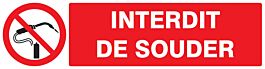 Panneau adhésif INTERDIT DE SOUDER 200X52MM TALIAPLAST - 720232