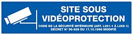 Panneau adhésif SITE SOUS VIDEOPROTECTION 200X52MM TALIAPLAST - 720237