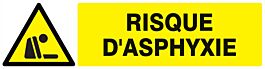 Panneau adhésif DANGER RISQUE D'ASPHYXIE 200X52MM TALIAPLAST - 720329