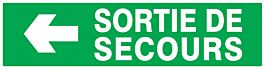 PANNEAU SORTIE DE SECOURS FLECHE A GAUCHE 200X52MM TALIAPLAST - 720414