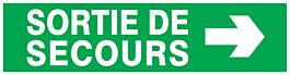 PANNEAU SORTIE DE SECOURS FLECHE A DROITE 200X52MM TALIAPLAST - 720415