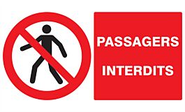 Panneau adhésif PASSAGERS INTERDITS 330X200MM TALIAPLAST - 721202