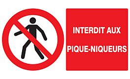 Panneau adhésif INTERDIT AUX PIQUE-NIQUEURS 330X200MM TALIAPLAST - 721207