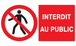 Panneau adhésif INTERDIT AU PUBLIC 330X200MM TALIAPLAST - 721208