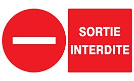 Panneau adhésif SORTIE INTERDITE 330X200MM TALIAPLAST - 721224