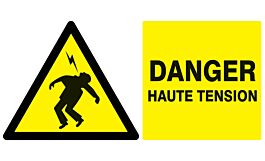 Panneau adhésif DANGER HAUTE TENSION 330X200MM TALIAPLAST - 721302