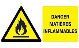 Panneau adhésif DANGER, MATIERES INFLAMMABLES 330X200MM TALIAPLAST - 721303