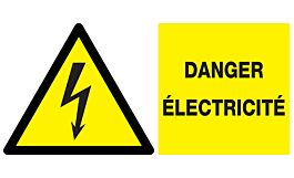 Panneau adhésif DANGER, ELECTRICITE 330X200MM TALIAPLAST - 721305