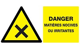 Panneau adhésif DANGER MATIERES NOCIVES OU IRRITANTES 330X200MM TALIAPLAST - 721306